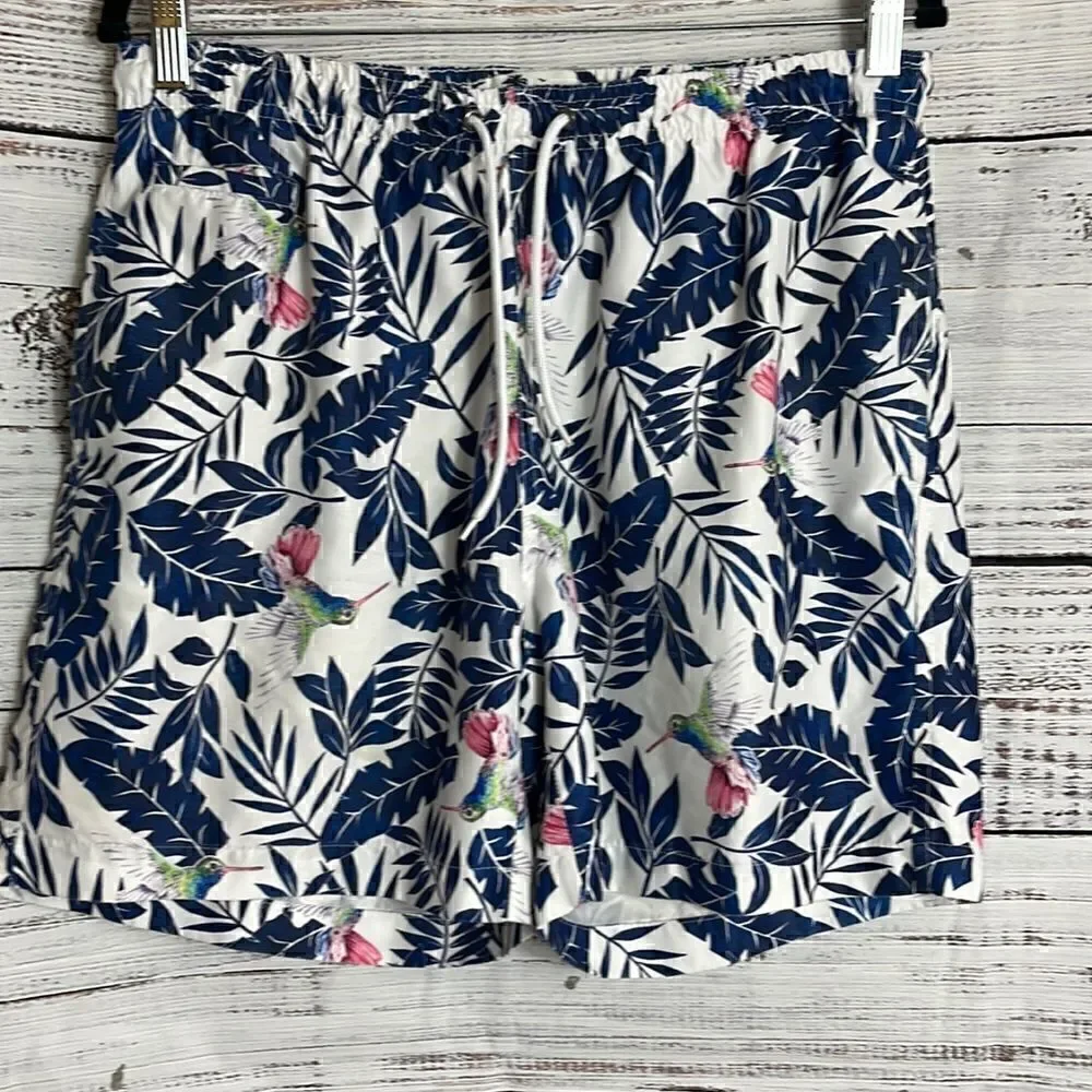 Trunk surf and swim Co mens swim trunk size L drawstring tropical‎